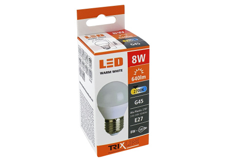 LED bulb Trixline 8W E27 G45 warm white