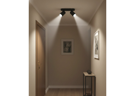 Q-03AD LED ceiling spotlight 2xGU10 black QTEC