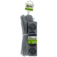 Extension cable gray 4 sockets, 5m, Q-403F QTEC