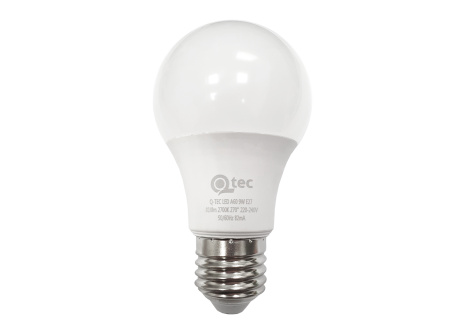LED bulb Qtec 9W A60 E27 810lm warm white