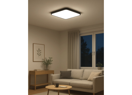 Q-253CP LED Ceiling Light EDEN 36W 3060lm 4000K Square Black QTEC