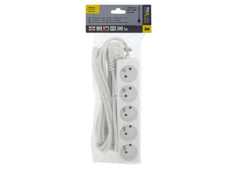 Extension cable 5 sockets, 3m, TR 710 F