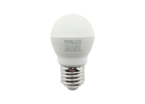 LED bulb 8W 640lm E27 G45 warm white Trixline
