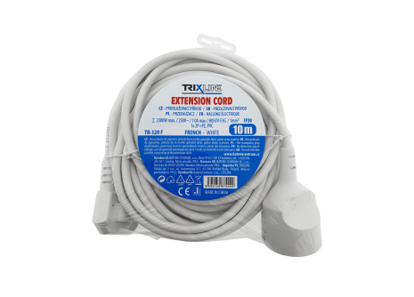Extension lead 1 socket, 10m, TR 320 F TRIXLINE