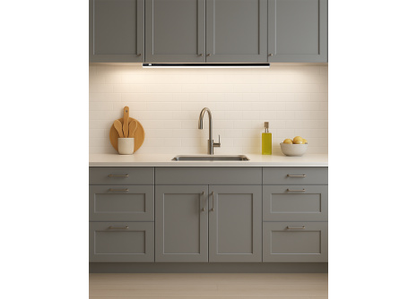 Q-64AB 14W / 1260lm / 4200K T5 under-cabinet light with switch and connector - black QTEC 90cm Q-64AB 14W / 1260lm / 4200K T5 under-cabinet light with switch and connector - black QTEC 90cm