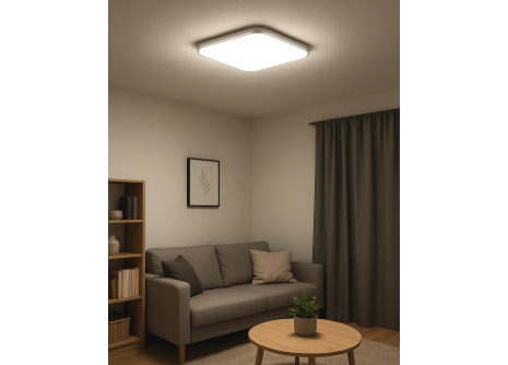 Q-257CP LED Ceiling Light MESTA 36W 3060lm 4000K Square Silver QTEC