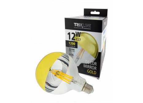 LED bulb Trixline DECOR MIRROR G125, 12W GOLD
