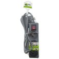 Extension cable gray 3 sockets with switch, 2m, Q-391F QTEC