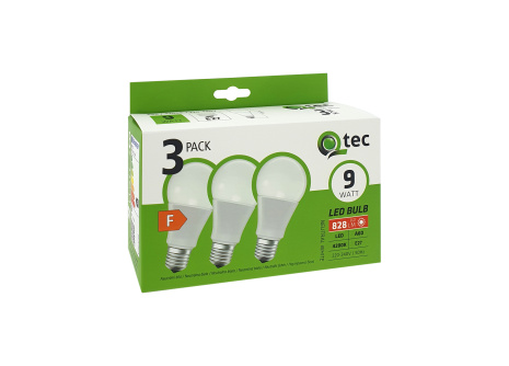 LED bulbs 9W/828lm/A60/E27 neutral white 3 PACK Qtec