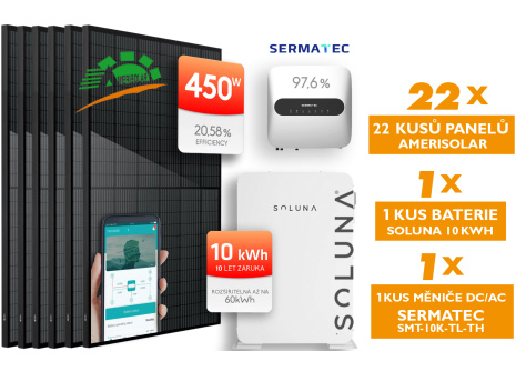 Photovoltaic SET Amerisolar 450W, Thessaloniki 10kWh, Sermatec