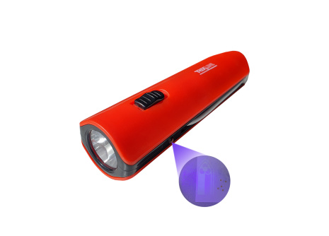 LED hand torch with UV for banknotes TR-069L red Trixline