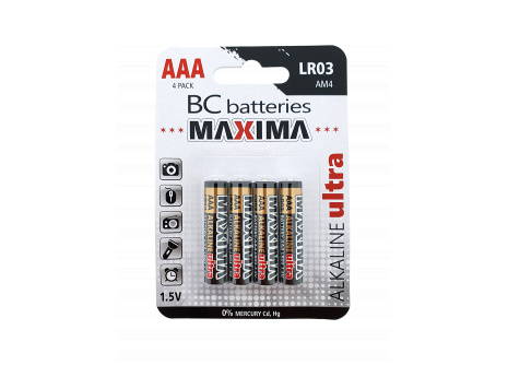 BC batteries MAXIMA alkaline micro-pencil battery 1.5V LR03