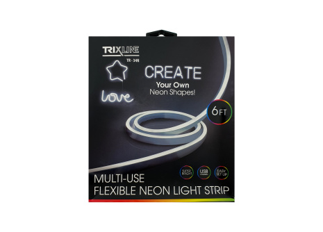 TR-34N Flexible NEON LED strip - white 1.8m on USB Trixline