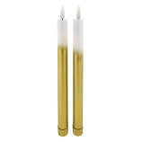 Long LED candles - white-gold, 2 pcs HOME DECOR HD-116