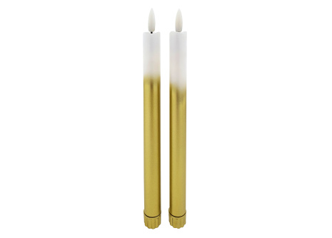 Long LED candles - white-gold, 2 pcs HOME DECOR HD-116