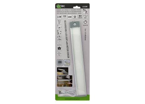 Q-325W USB Rechargeable LED Light 2.5W 4200K with Motion Sensor QTEC