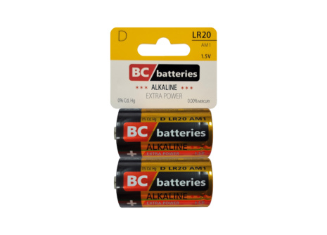 BC LR20 AM1 Alkaline Battery - Extra Power 2pcs BLISTER 1.5V