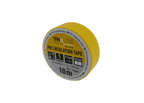 PVC insulating tape TR-IT 104 10m, 0.13mm yellow TRIXLINE