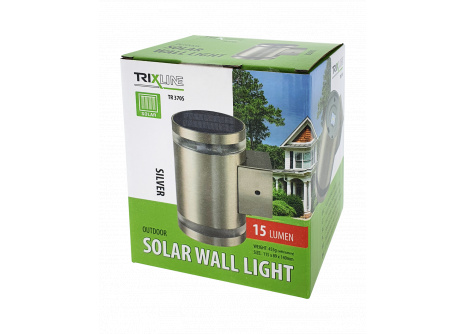 TRIXLINE Solar wall light HD - 370S silver