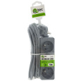 Extension cable gray 3 sockets, 5m, Q-401F QTEC