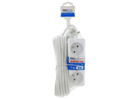 Extension lead 3 sockets, 5m, TR 312 F TRIXLINE