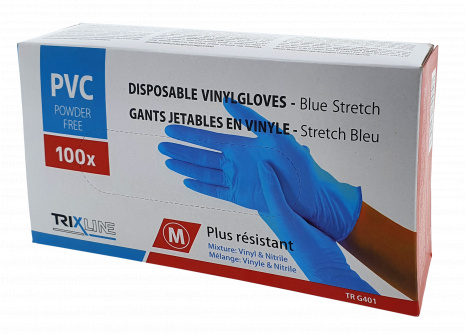 TR G401 Disposable gloves 100 pcs - size M Blue StretchTrixline