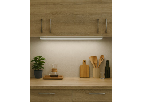 Q-61A 14W / 1260lm / 4200K T5 under-cabinet light with switch and connector - white QTEC 60cm