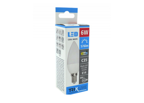 LED bulb Trixline 6W E14 C35 cold white