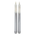 Long LED candles - white-silver, 2 pcs HOME DECOR HD-117