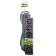 Extension cable gray 4 sockets with switch, 2m, Q-393F QTEC