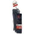 Extension cord black 3 sockets with switch, 3m, Q-356F QTEC