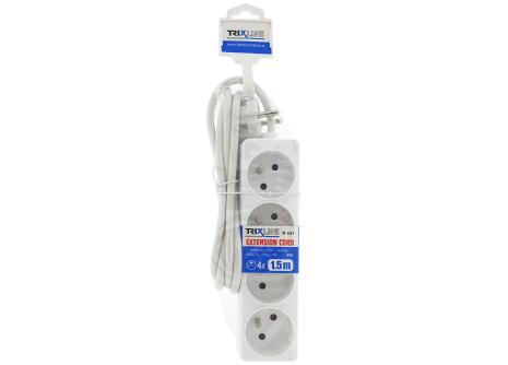 Extension lead 4 sockets, 1.5m, TR 333 F TRIXLINE
