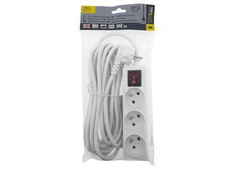 Extension lead 3 sockets with switch, 5m, TR 713 F