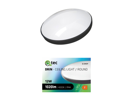 LED lamp QTEC Q-234CP 12W 4000K ø25cm/round black