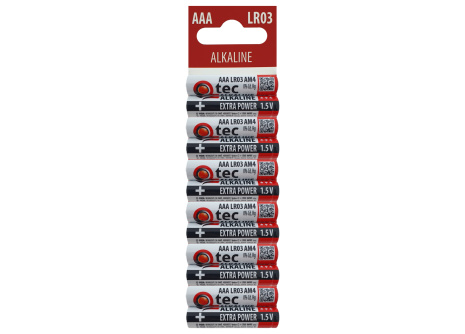 QTEC AAA/12pcs LR03/AM4 Extra power Alkaline battery