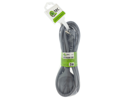 Extension cable gray 1 socket, 2m, Q-407F QTEC