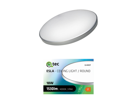 LED ceiling light ESLA Q-245CP 18W 1530lm 4000K ø30cm/circular silver QTEC