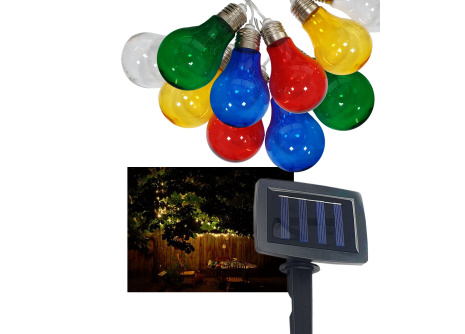 TR-590 Decorative 10xLED outdoor solar chain 2m multicolor IP44 Trixline