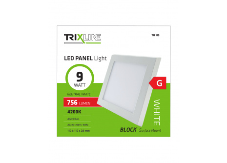 LED panel TRIXLINE TR 119 9W, square fitted 4200K