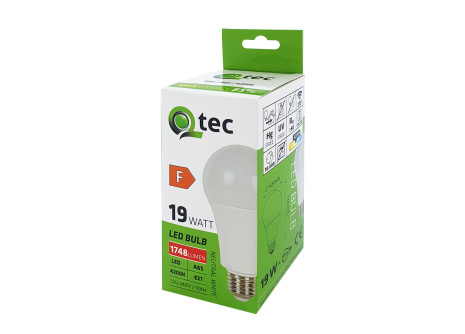 QTEC 19W LED E27 4200K A65 1748lm