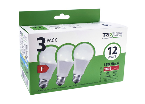 LED bulb Trixline 12W A60 E27 neutral white 3 PACK