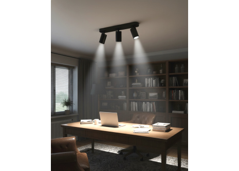 Q-04AD LED ceiling spotlight 3xGU10 black QTEC