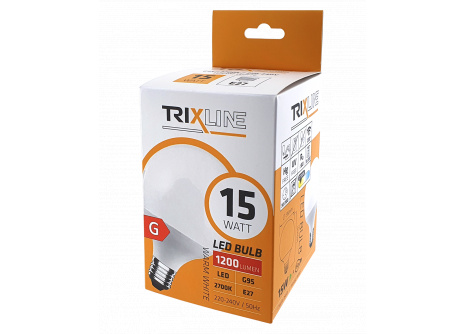 LED bulb Trixline 15W G95 E27 warm white