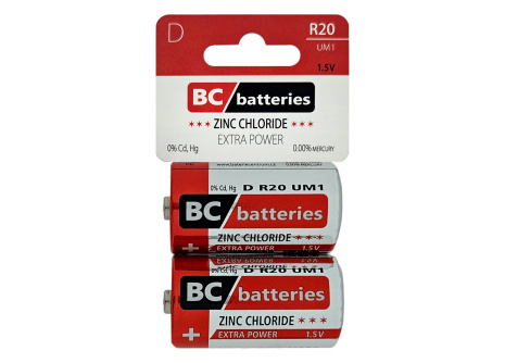 BC D-R20 UM1 Extra power Zinc chloride 1.5V / 2 pcs BLISTER