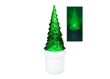HD-134 LED candle green tree - flickering flame HOME DECOR