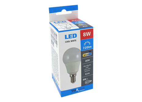 LED bulb Trixline 8W E14 A50 cold white