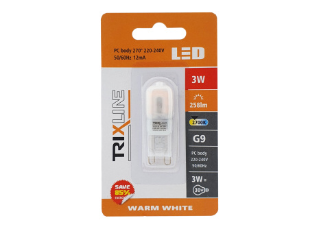 LED bulb Trixline 3W G9 warm white