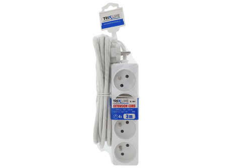 Extension lead 4 sockets, 3m, TR 308 F TRIXLINE