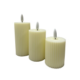 HD-141 LED candles - vanilla 5.5x10cm HOME DECOR set of 3 pcs