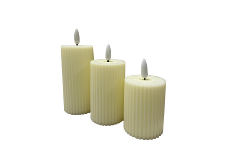 HD-141 LED candles - vanilla 5.5x10cm HOME DECOR set of 3 pcs